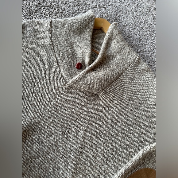 VTG 80s 90s American Eagle Wool Sweater XL Elbow Patches Academia Preppy - Picture 4 of 9